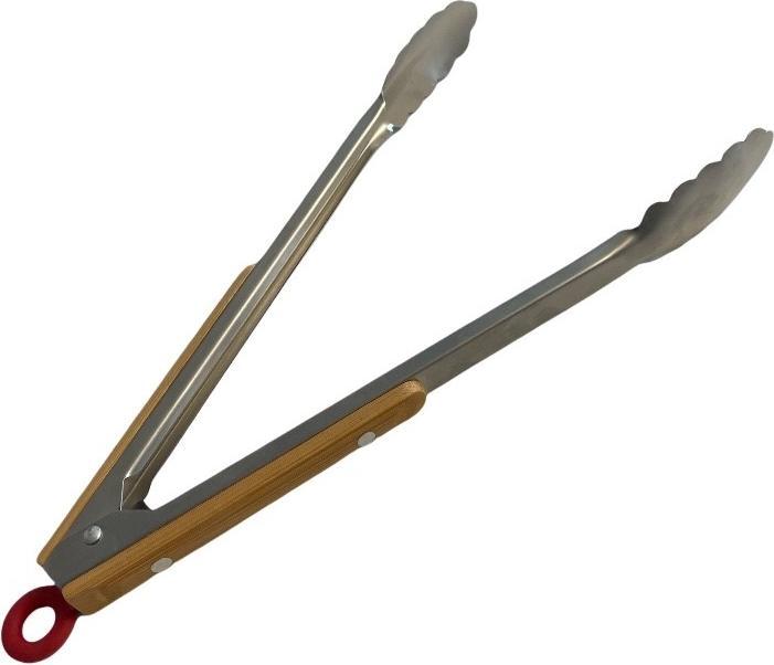 Blaser + Trösch Grillzange aus Chromstahl mit Holzgriff