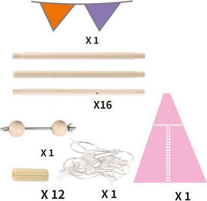 Immagine prodotto Lussuosa tenda teepee in rosa con luci, 128 cm