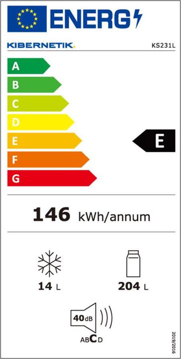 Energie-Label Kibernetik Ks231l (218 l)