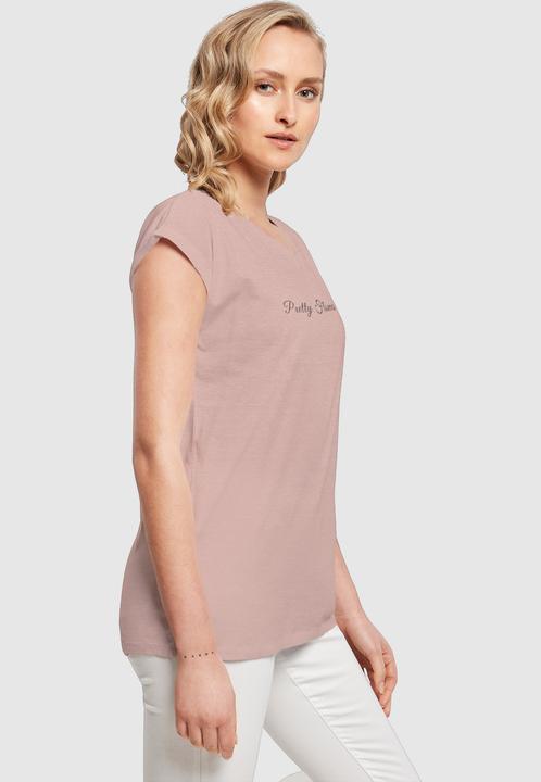 Produktbild Merchcode Ladies Pretty Flowers - Extended Shoulder Tee - 116879 (S)