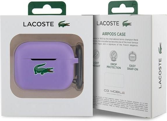 Actual product image Lacoste LCAP2SLOU AirPods Pro 2 fioletowy/parme Silicone Croc Logo (Headphone sleeve)