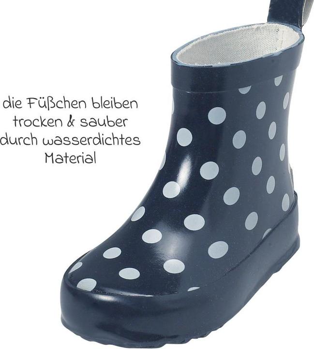 Produktbild Playshoes Kinder Gummistiefel Allover Punkte marine (22)