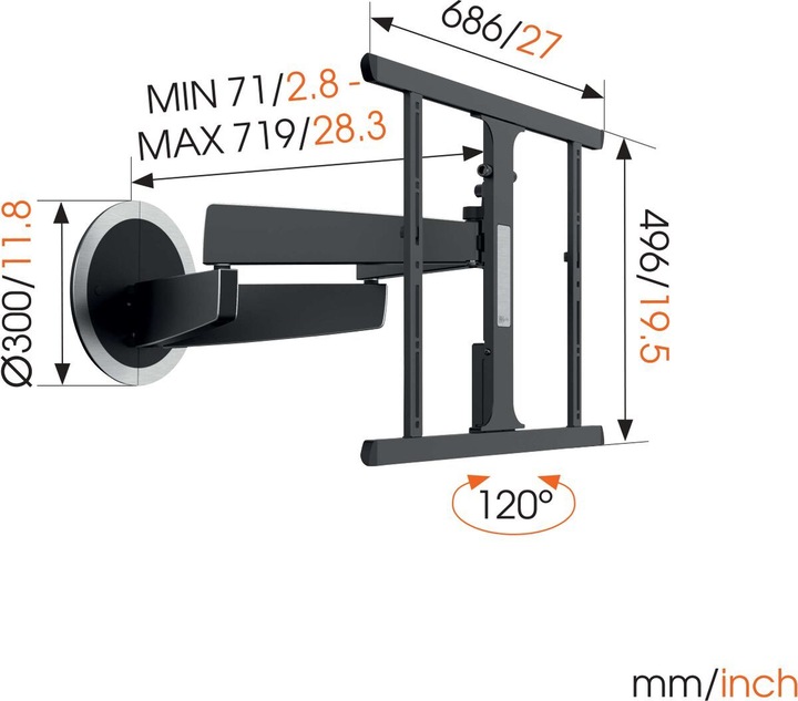 Actual product image Vogels Next 7355 (Wall, 65", 30 kg)