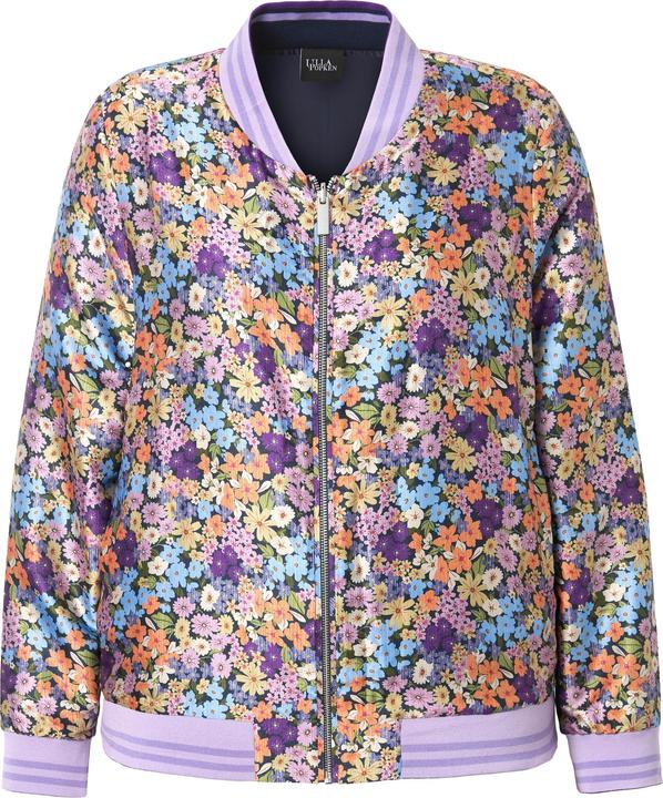 Actual product image Ulla Popken Reversible Floral Print College Collar Jacket (50, 52)