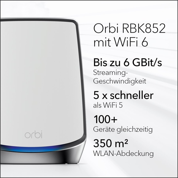 Actual product image Netgear Orbi WiFi 6 mesh system AX6000 (RBK852)