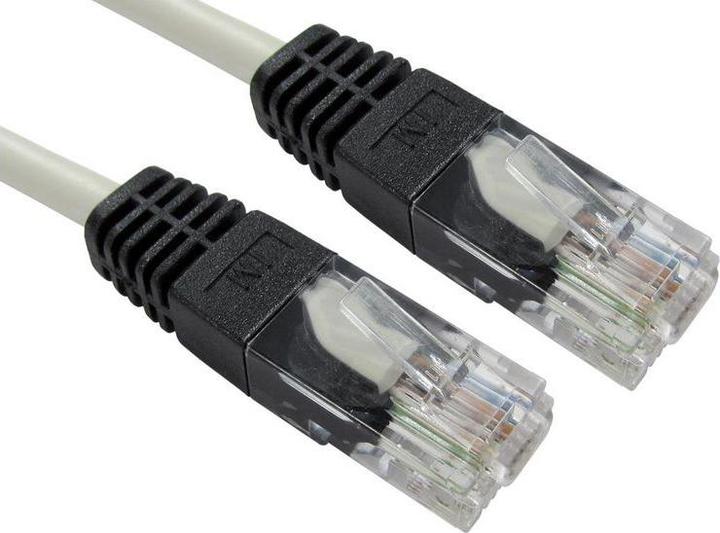 Actual product image RS PRO Ethernet cable Cat.5e, 1m, grey patch cable, A RJ45 UTP plug, B RJ45, PVC (UTP, CAT5e, 1 m)