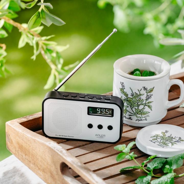Image du produit Adler Interactive solution | Digital radio PLL AM/FM | AD 1907 | Alarm function | White/Black (AM, FM, KW, PLL)
