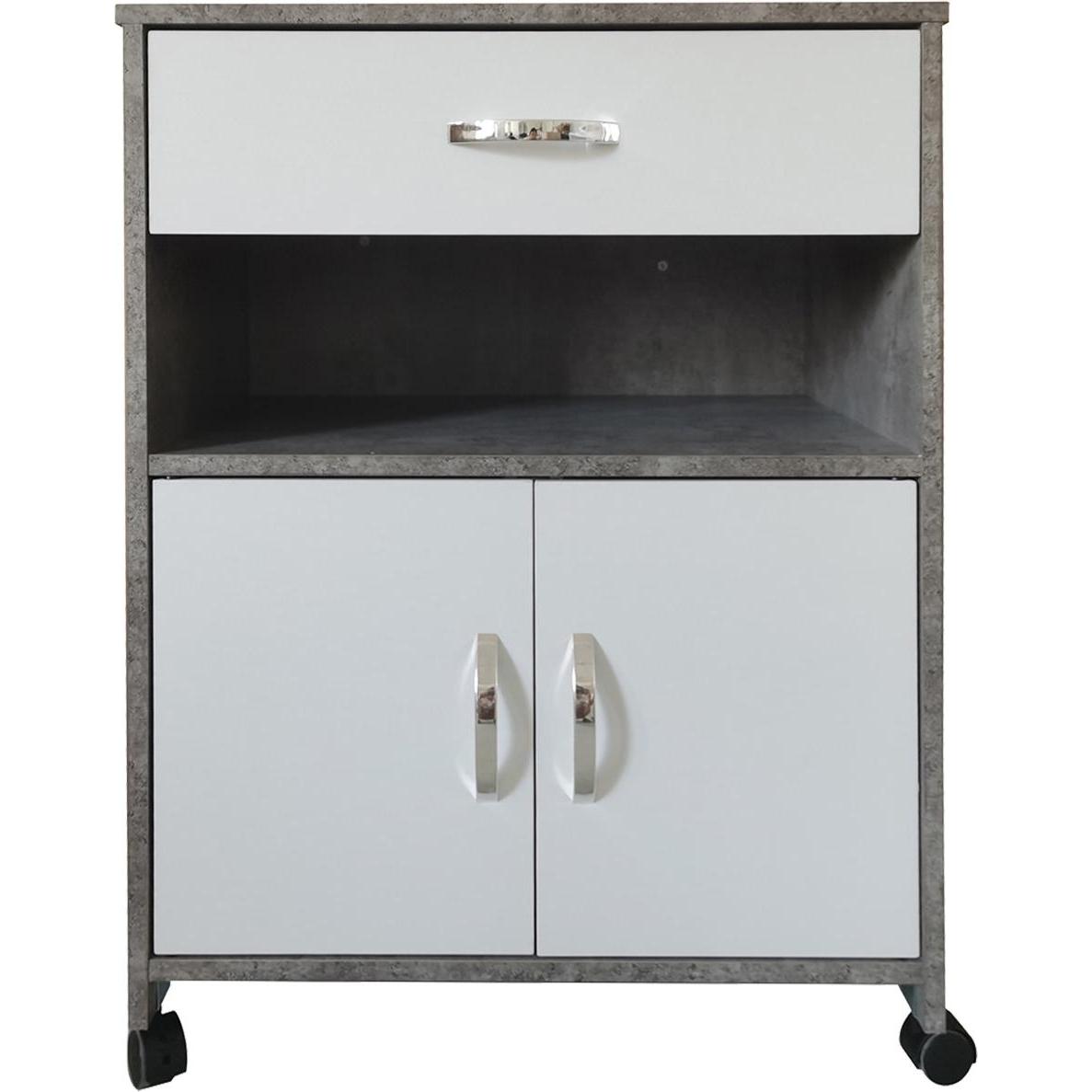 HTI-Living, Regal, Küchenschrank Beton/Weiss Blanca (60 x 80 x 40 cm)
