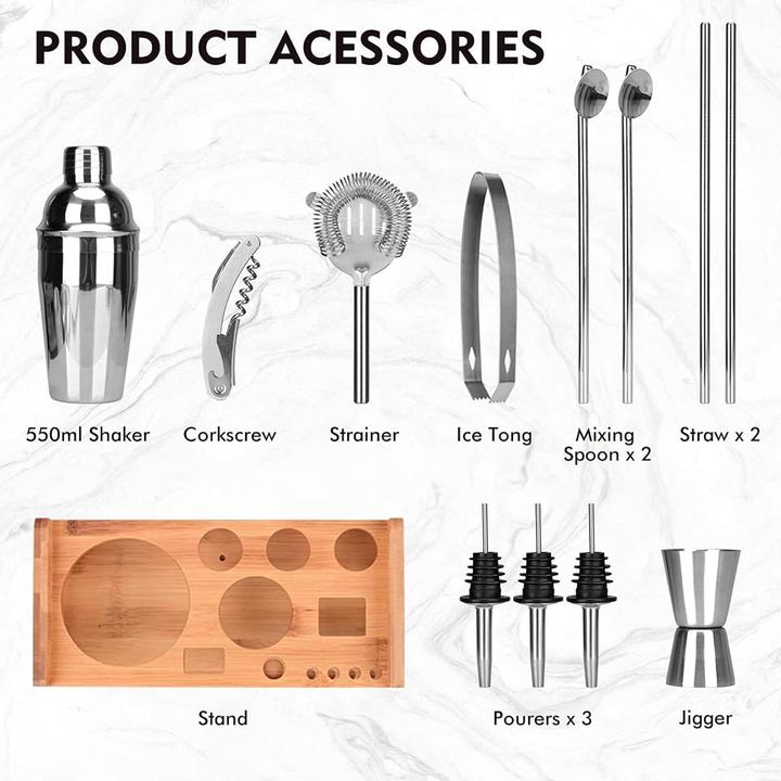 Immagine prodotto Lychee 12-teiliges Cocktailshaker-Set (Set da cocktail)