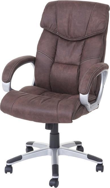 Produktbild Swisshandel24 Bürostuhl, Chefsessel Drehstuhl Schreibtischstuhl, Stoff/Textil - Wildlederimitat braun