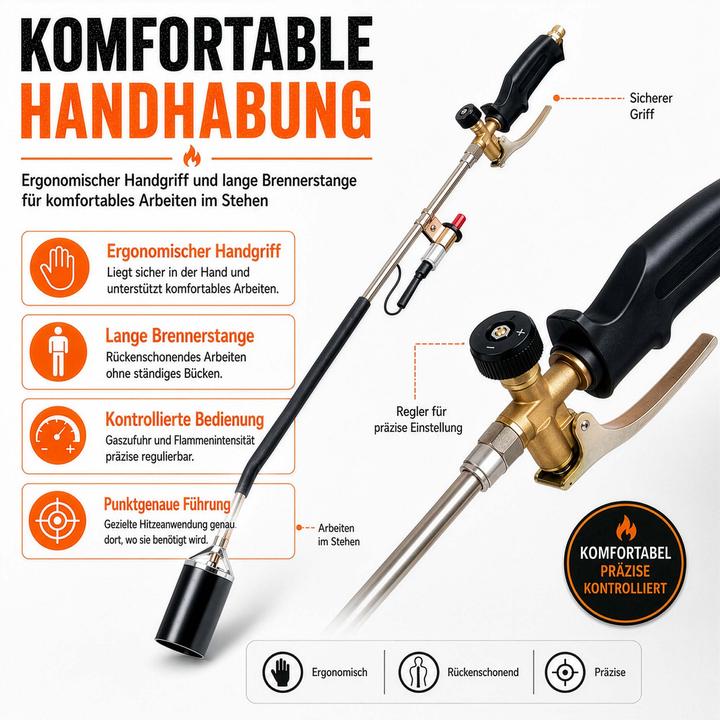 Produktbild Wiltec Unkrautbrenner Piezo Zünder bis 1850°C Abflammgerät Unkrautvernichter