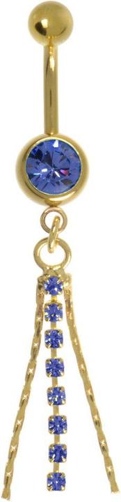 Immagine prodotto Bijouteria Piercing ventre (Acciaio chirurgico 316L, Vetro (di orologio), Rivestimento in PVD (colore oro))