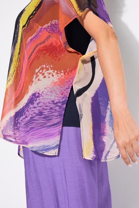 Produktbild Ulla Popken Chiffon-Tunika, doppellagig, Rundhals, Halbarm (54)