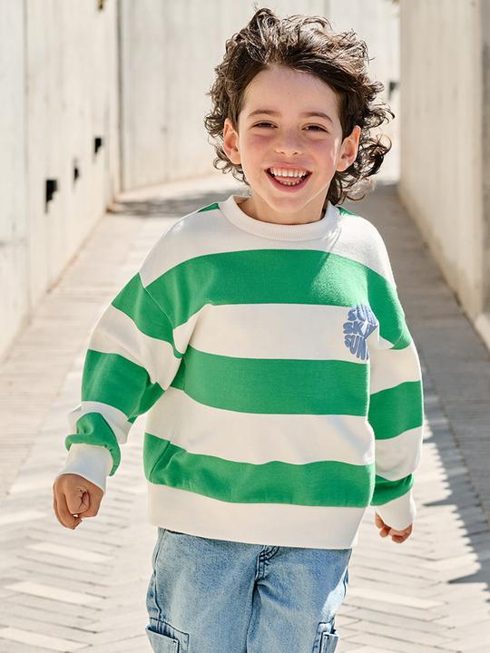 Produktbild Vertbaudet Sweatshirt mit Streifen und Print Jungen, Recycling-Polyester (152)