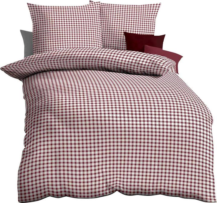 Produktbild Kaeppel Biber Bettwäsche Vichy Karo rot (Bettwäsche Set, 80 x 80 cm, 155 x 220 cm)