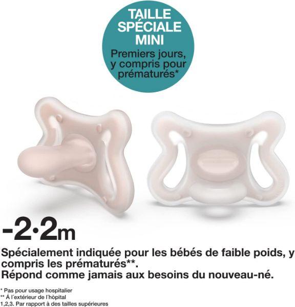 Produktbild Suavinex Schnuller 0.0 silikon symetrisch 2M (2 x, ab Geburt, bis 6 Monate)