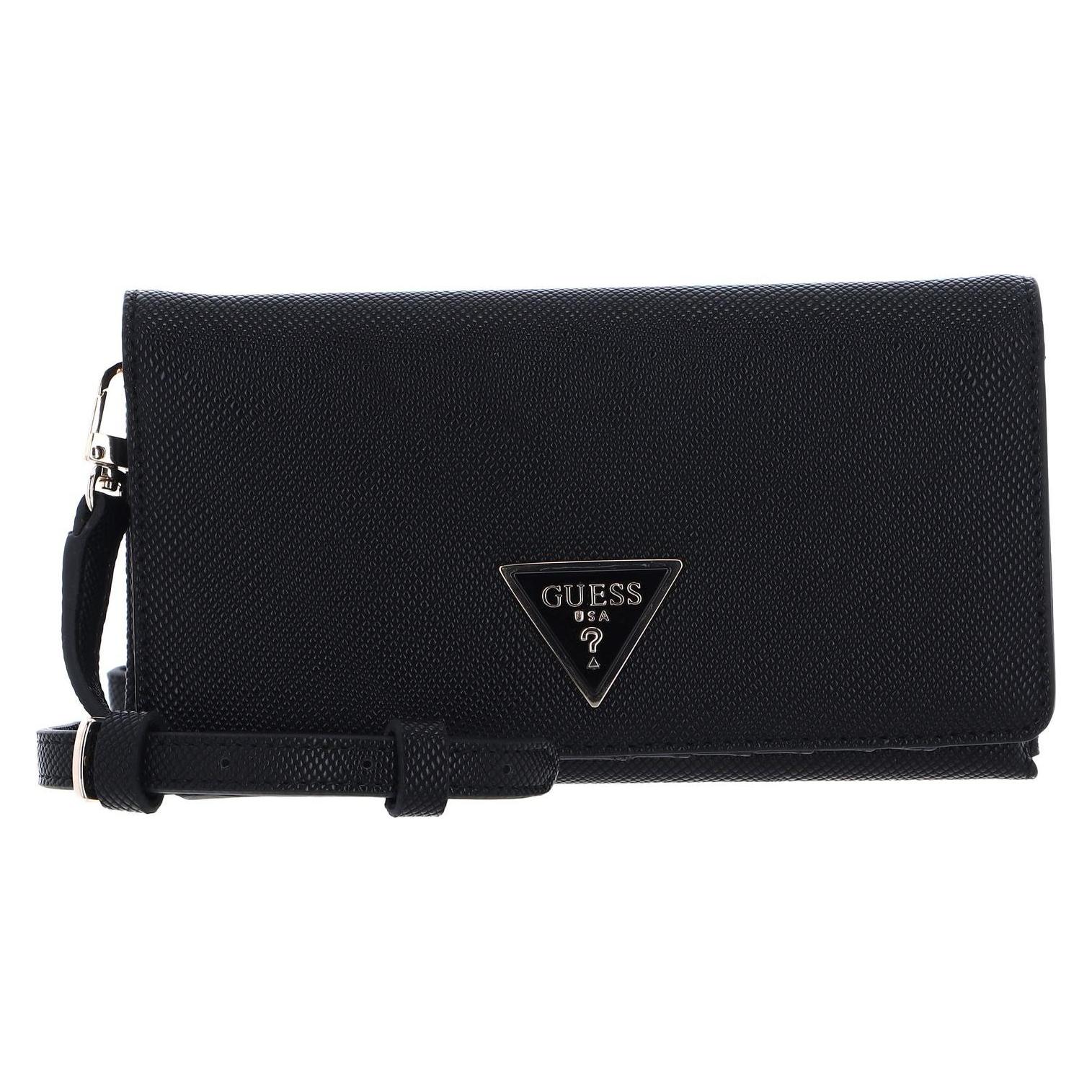 Guess, Damen, Portemonnaie, Laurel Slg Crossbody Flap Wrist, Schwarz