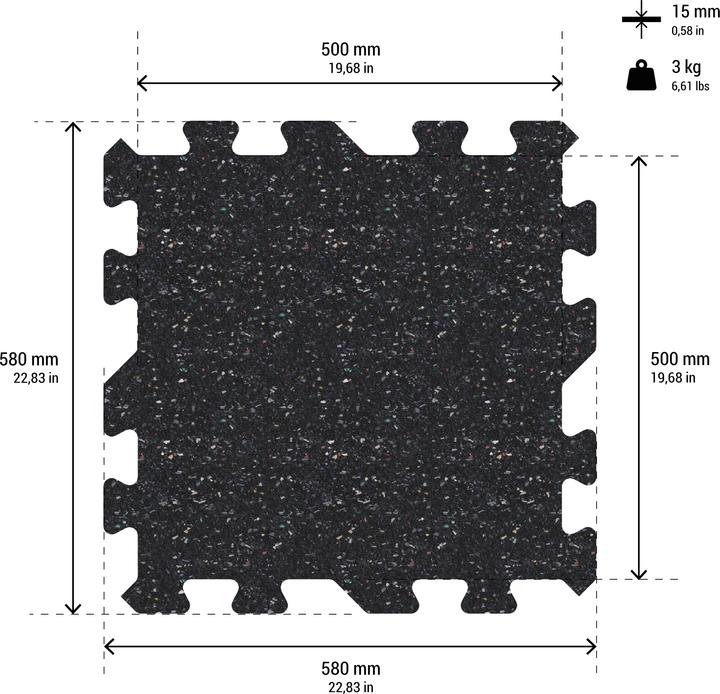 Actual product image Domyos Modular rubber protective mat (1.50 cm)