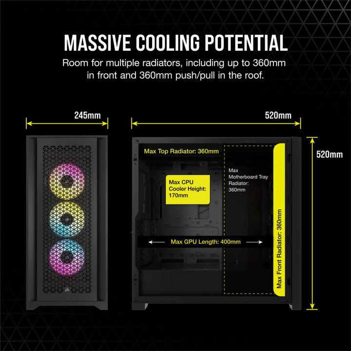 Image du produit Corsair iCUE 5000D RGB Airflow (mATX, Mini-ITX, ATX, E-ATX)