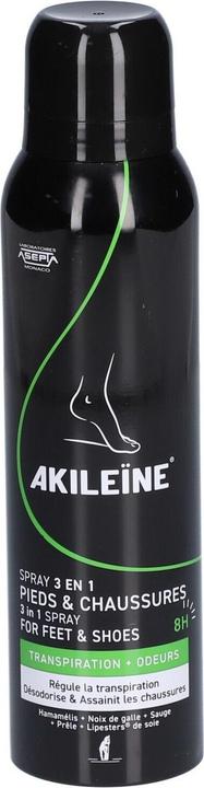 Produktbild Akileïne AKILEINE Grün Fuss&Schuhspr 3in1 Reinigen 150 ml (Fussdeodorant & -puder, 150 ml)