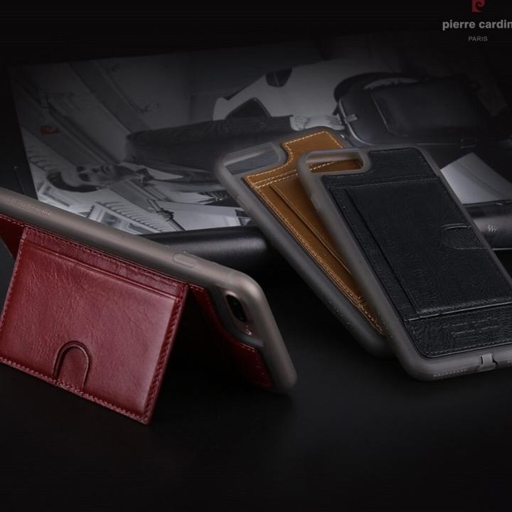 Immagine prodotto Pierre Cardin iPhone 7 Plus / 8 Plus – Leder Case mit Kartenfach aussen, Rot (Apple iPhone 7 Plus, Apple iPhone 8 Plus)