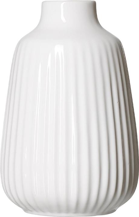 Ritzenhoff & Breker Blumenvase SANREMO, weiss, 200 mm aus Steingut, mit dekorativer Rillenstruktur (1 x)