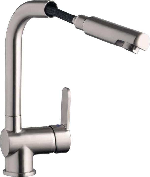 Actual product image Schütte Kitchen tap LONDON sink mixer stainless steel look Pull-out swivelling 79705