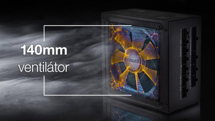 Immagine prodotto Evolveo G1000 PCIe 5.0, zdroj 1000W, ATX 3.0, 80+ GOLD, 90% účinnost, aPFC, 140mm ventilátor, retai (1000 W)