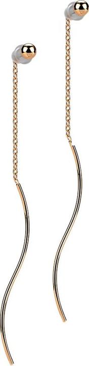 Image du produit Star Piercing Boucles d'oreilles or rose Boule chaîne à chute libre avec vague (sans laiton, Acier chirurgical 316L)