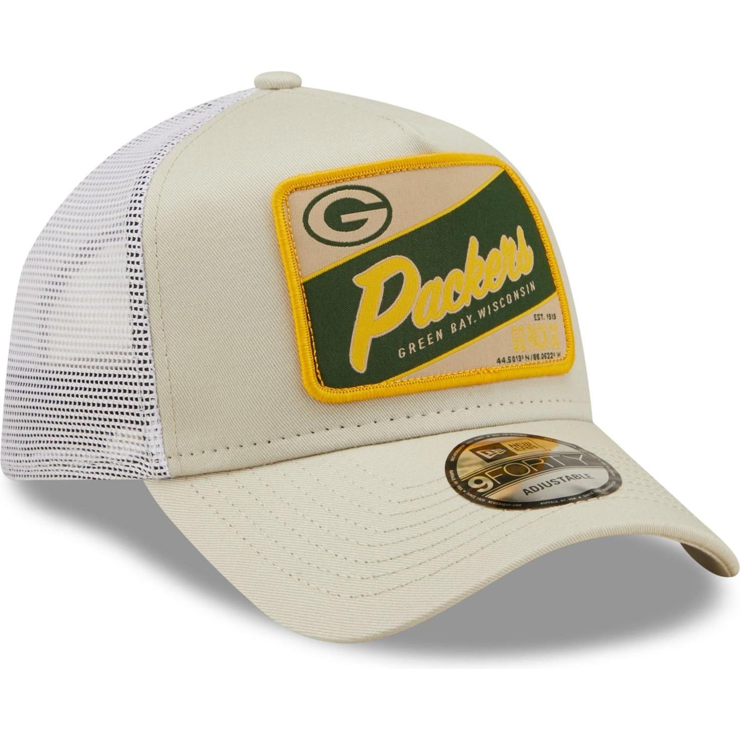 Thumbnail - New Era, Herren, Cap, Aframe Trucker Green Bay Packers, Beige, (One Size)