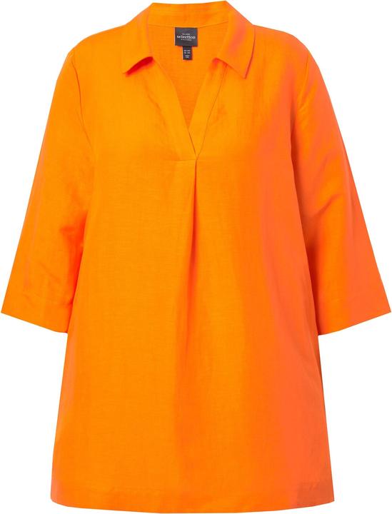 Immagine prodotto Ulla Popken Tunica dal taglio lungo e svasato con colletto da camicia e maniche a 3/4 (46, 48)