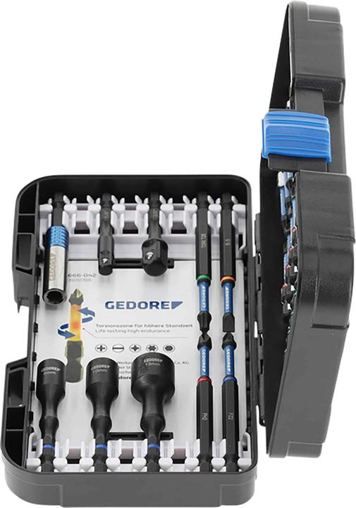 Actual product image Gedore 666-042 Torsion bit set SL+PR+PH+PZ+TX 42 pieces (Cross Pozidriv PZ, Cross Phillips PH)