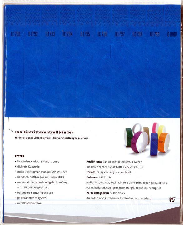 Produktbild W&A Kontrollbänder Tyvec