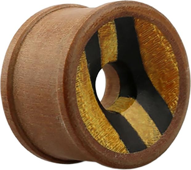 Produktbild Star Piercing Tunnel aus Sawo Holz mit Areng Holz und Krokodilholz gestreift (Organisch, ohne Messing)