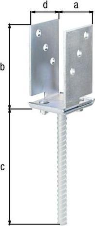 Actual product image Simpson Sst Post support adjustable (Support foot, 1 pcs.)