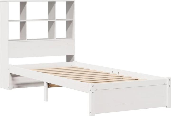 Produktbild vidaXL Massivholzbett Holzbett Bett mit Regal ohne Matratze 90x200cm Kiefernholz (90 x 200 cm)