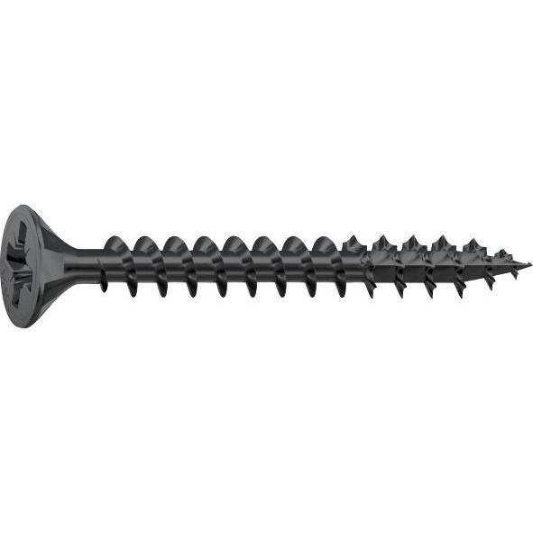 Spax, Schrauben, Spanplattenschraube Senkkopf 4.5x 50 VG Pozidriv 2 verzinkt schwarz (500 Schrauben pro Stück)