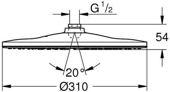 Produktbild Grohe Kopfbrause Rainshower Mono 310 EcoJoy 26562000 31 cm chrom (1 Strahlart, 9.50 l/min)