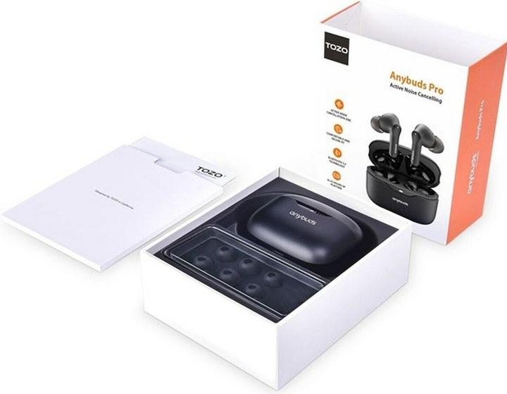 Actual product image Tozo Ausinės Anybuds Pro TWS Bluetooth Earbuds Juodas (ANC, 25 h, Wireless)