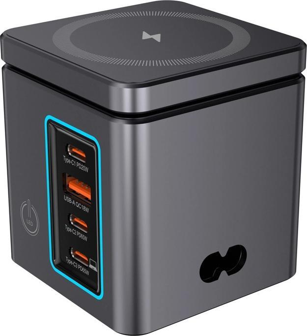 Actual product image BlitzWolf BW-i113 GaN, USB-A, 3xUSB-C, 105W mains charger (105 W, 6 ports)