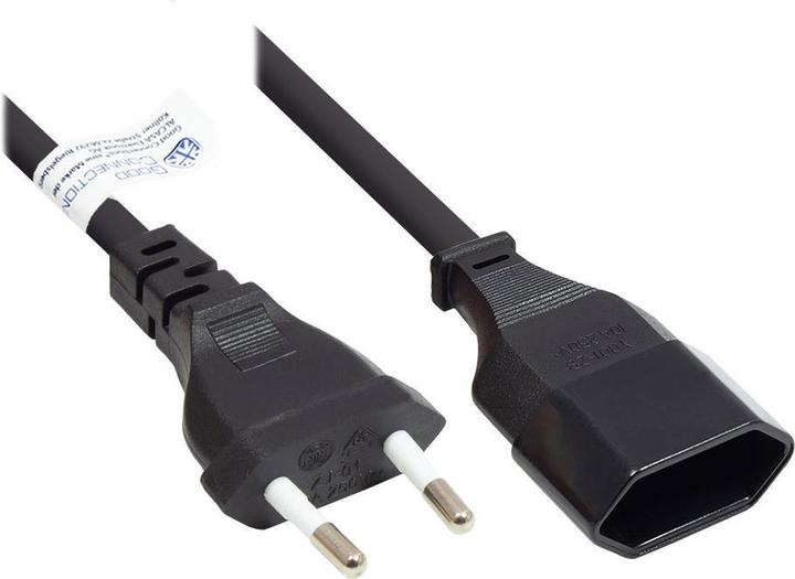 Produktbild Good Connections Euro-Verlängerung Euro-Stecker Typ C (gerade) an Euro-Buchse (gerade), schwarz, 0,75 mm², 5 m, ® (5 m)