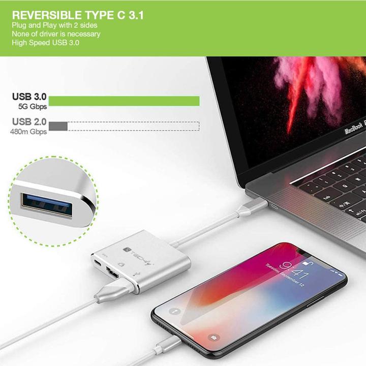 Actual product image Techly Converter Cable Adapter USB-C to (USB-C)