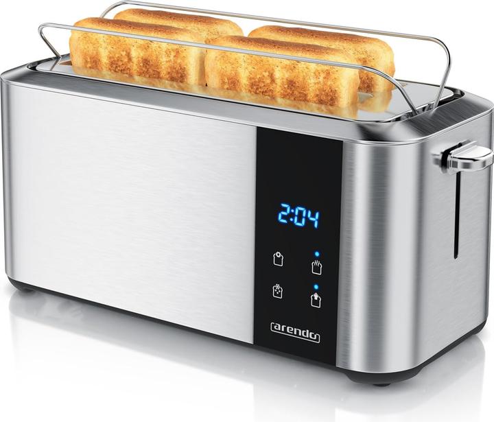 Produktbild Arendo Langschlitz-Toaster Aurora mit Touchscreen und Brötchenaufsatz
