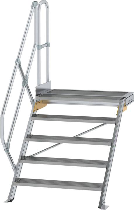 Actual product image Munk Stairs with platform 45ï¿½ step width 800 mm 5 steps aluminium ribbed (Scaffolding)