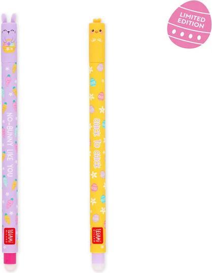 Legami Roller Gelstift 2er Set Happy Easter (Pulcino e coniglietto rosa e viola, 2 x)