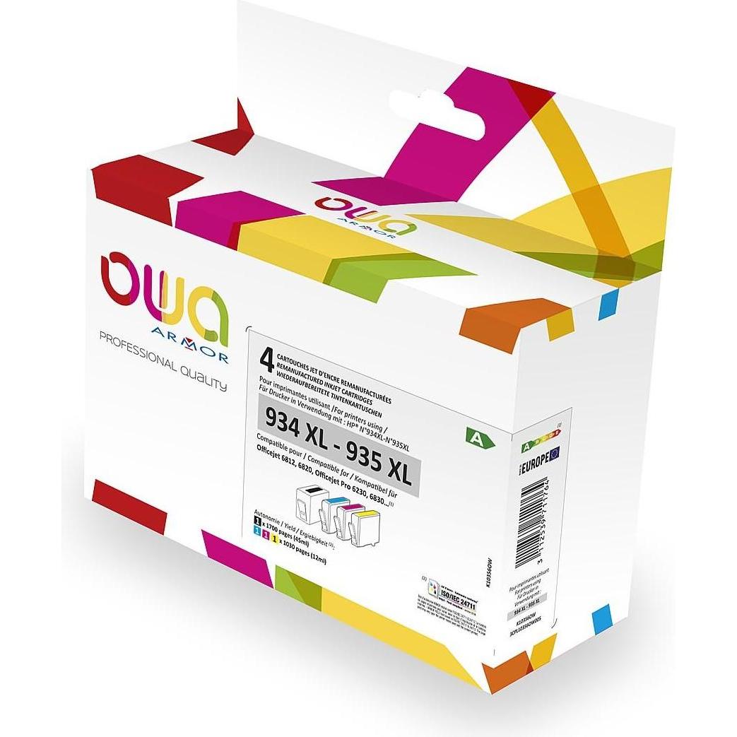 Armor OWA, Cartucce, K10356OW - Nero - Blu - Magenta - Giallo - HP - OfficeJet 6830 - 45 ml - 12 ml (M, C, Y, FC)