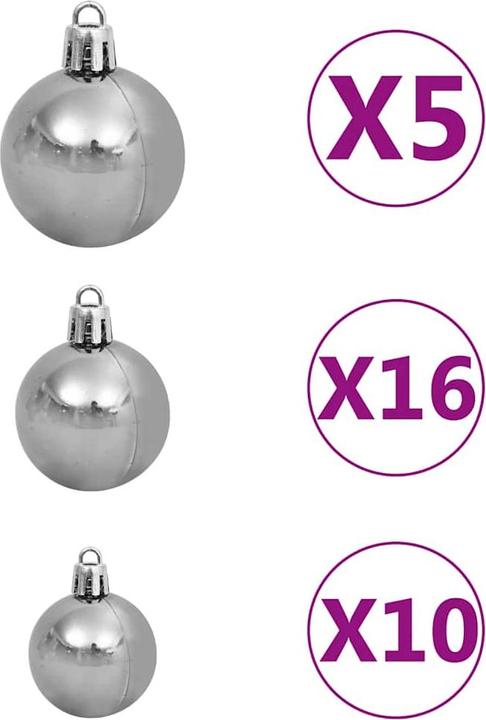 Produktbild vidaXL Weihnachtsbaum Klappbar LED Beleuchtet Christbaum Tannenbaum Deko 270cm (270 cm)