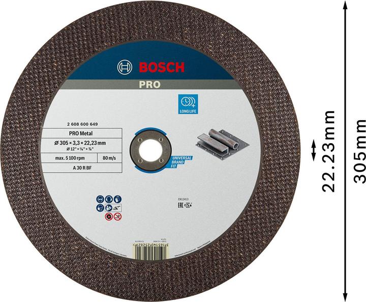 Image du produit Bosch Professional Zubehör Disque à tronçonner PRO Metal, 300 x 3,2 x 22,23 mm