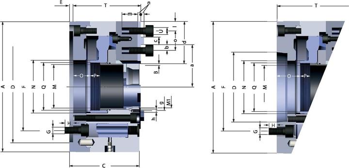 Produktbild Röhm Kraftspannfutter KFD-HS 160, 3-Backen, Kreuzversatz, Zylindrische Zentrieraufnahme