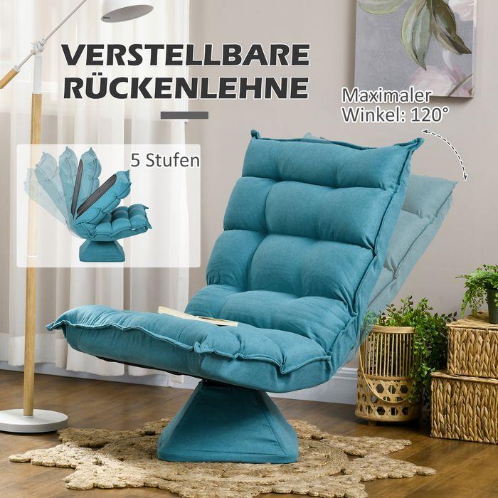 Actual product image Swisshandel24 Floor chair Floor sofa with adjustable backrest, swivelling meditation chair with base, upholstered